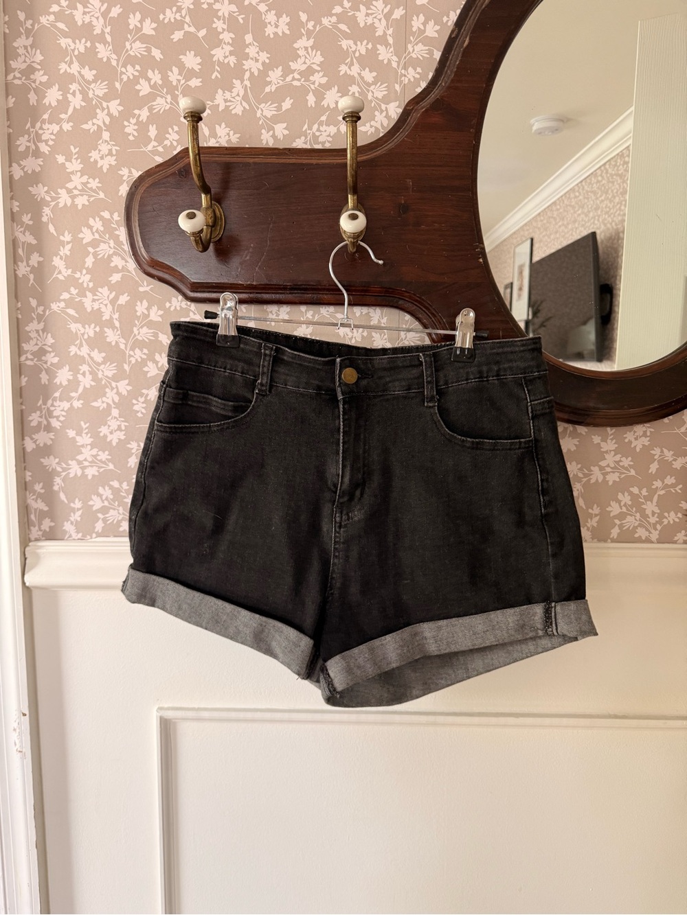 Black Denim Shorts